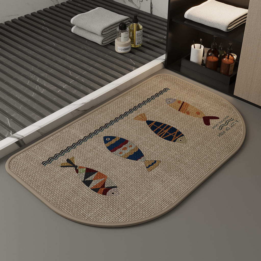 Cute Cartoon Bathroom Mat Absorbent Non-Slip Home Decor