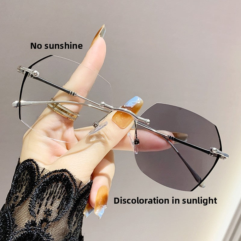 Frameless Color-Changing Prescription Glasses with Anti-Blue Light