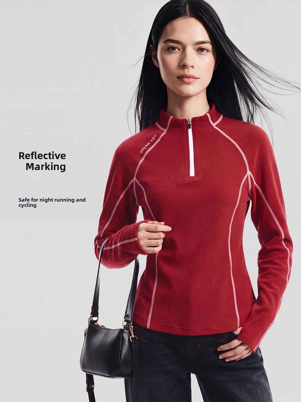 Women's Half-Zip Slim Fit Long Sleeve Yoga Top