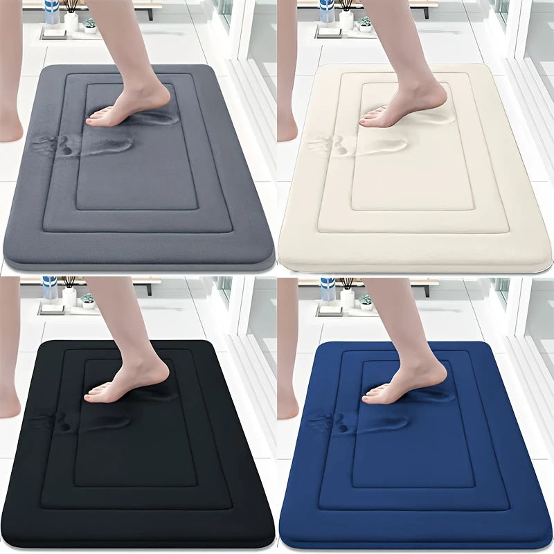 Back Pattern Coral Fleece Bathroom Floor Mat