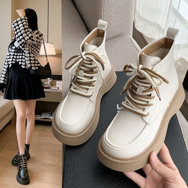 Women's Round Toe Thick Sole Short Boots