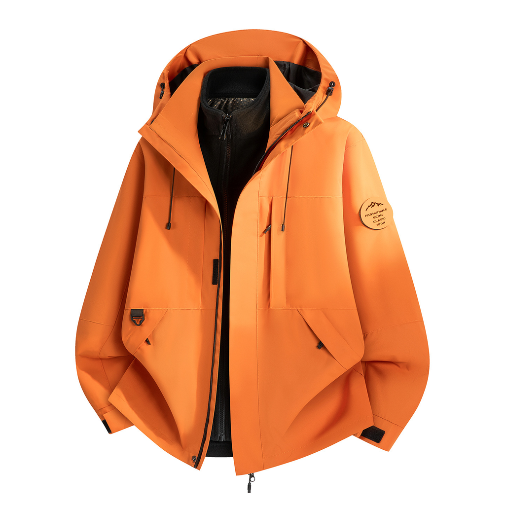 Unisex 3-in-1 Windproof Waterproof Outdoor Hiking Skiing Jacket