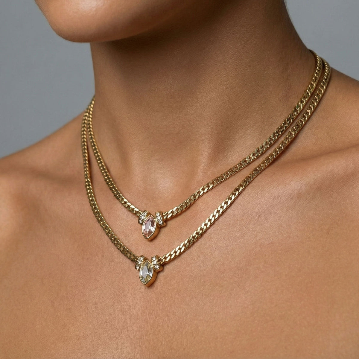 Diamond Encrusted Eye Necklace