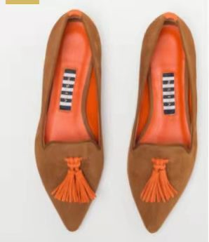 Womens Pointed Toe Tassel Flat Shoes