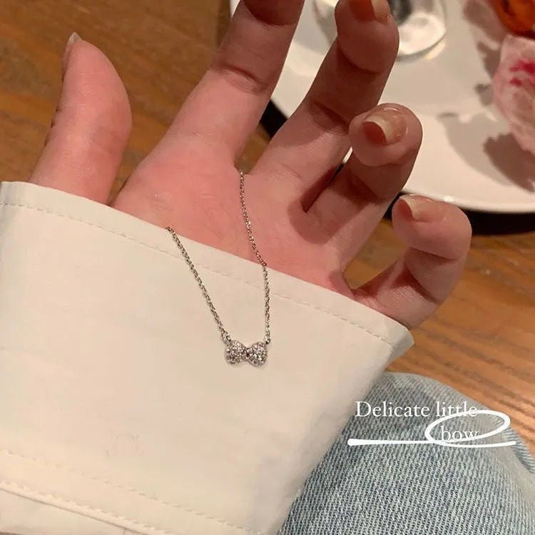 Zircon Bow Necklace for Women