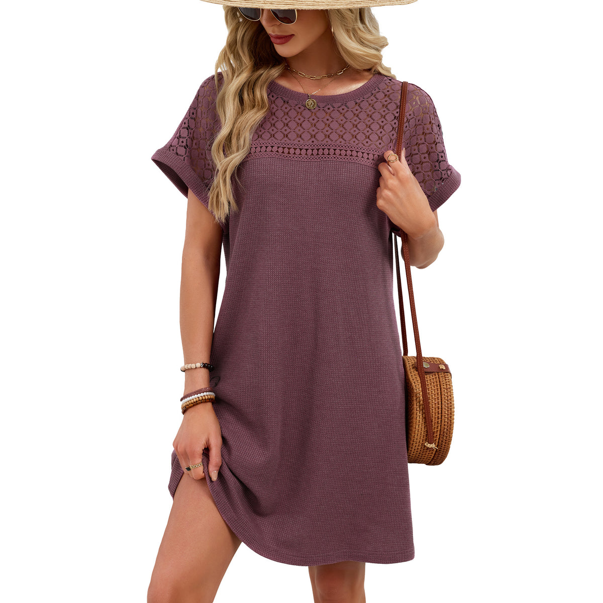 Loose Short-Sleeved Dress