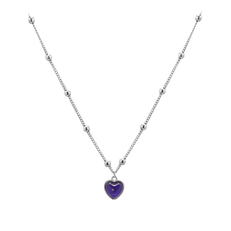 Temperature-sensitive Color-changing Heart Necklace