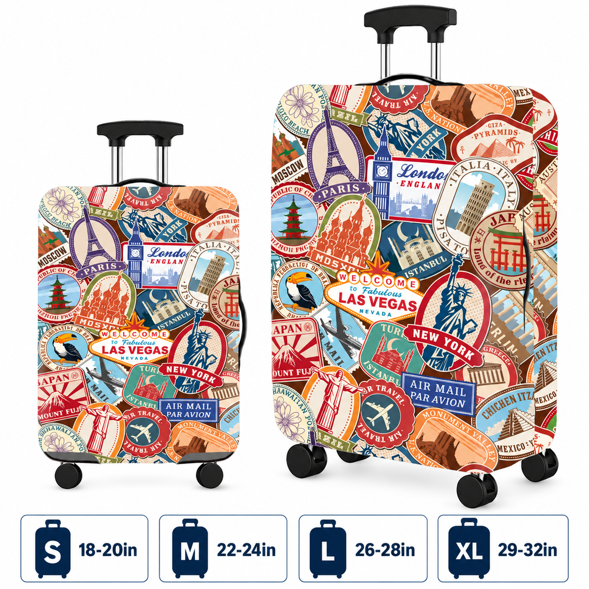 Printed Stretch Suitcase Cover