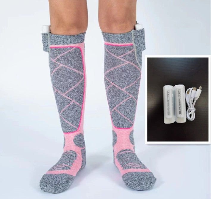 USB Charging Heating Socks Winter Thermal Electric Socks