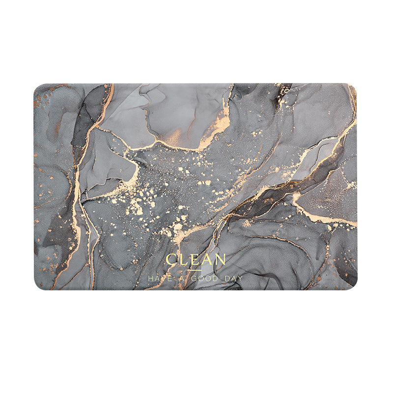 Marble Pattern Bathroom Floor Mat Soft Diatomaceous Earth Non-Slip Quick Drying Mat