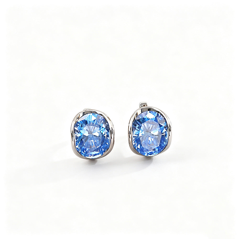 Blue Zircon Earrings Necklace Ring
