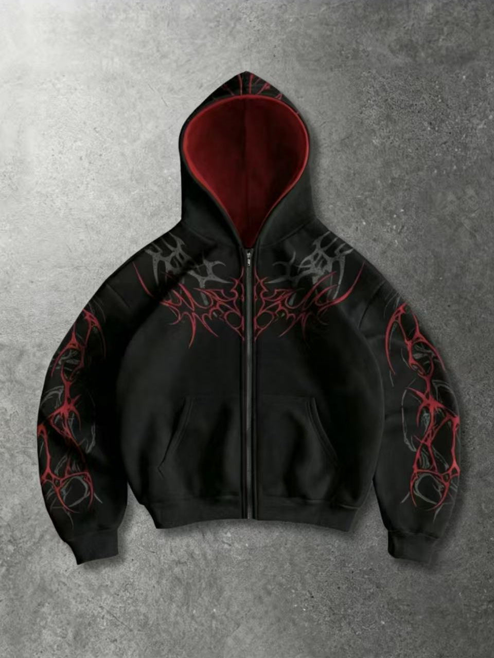 Gothic 3D Printed Hooded Sweatshirt