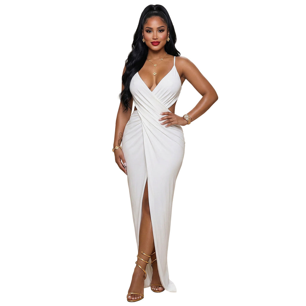 Womens V-neck Bodycon Party Dress