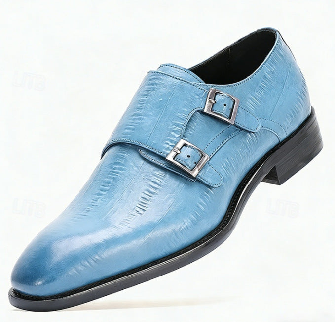 Genuine Leather Buckle Dress Shoes