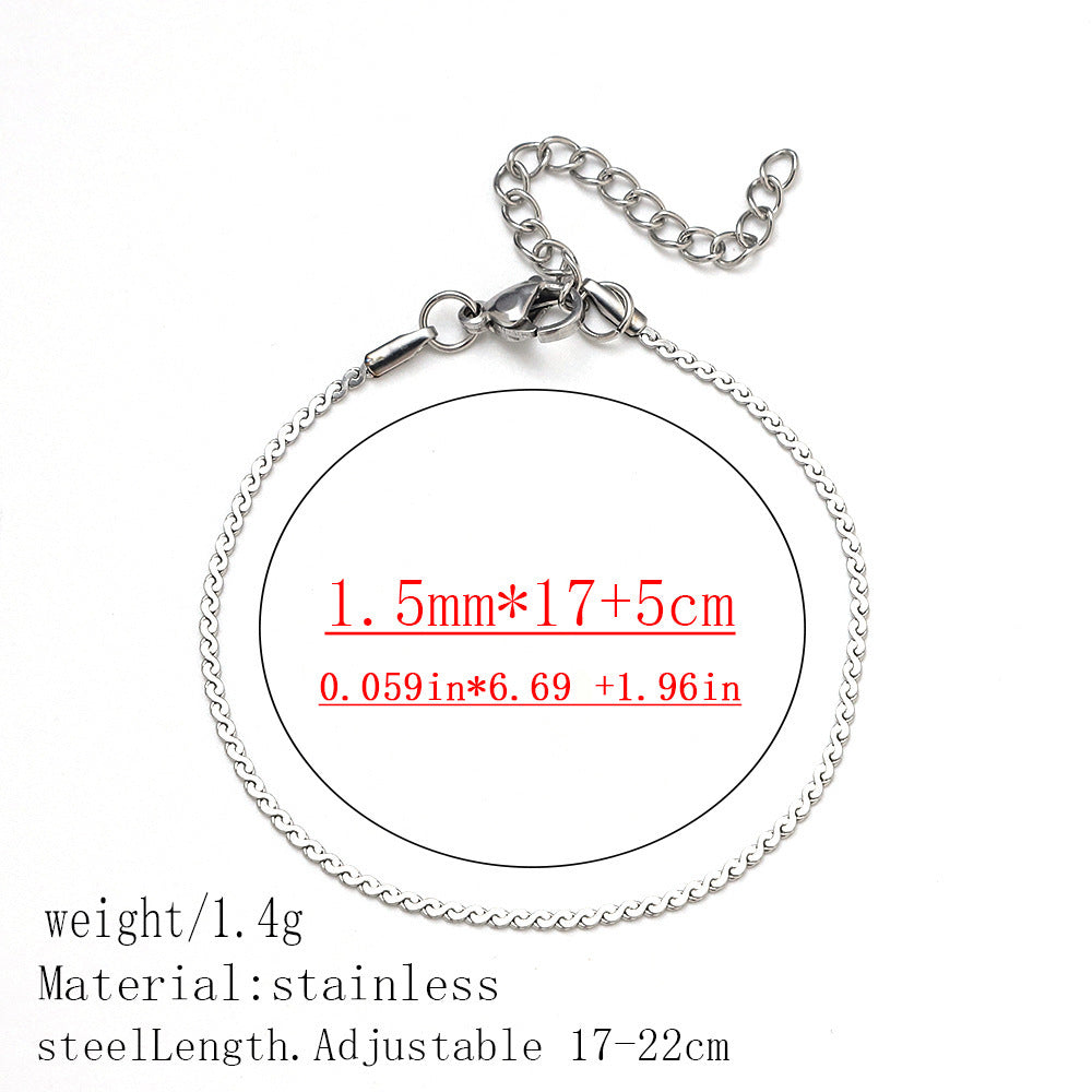 316L Titanium Steel Bracelet Waterproof Hypoallergenic Gold Plated Chain Jewelry for Men Women Unisex Fashion Accessories