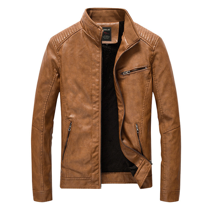 Men's PU leather motorcycle jacket