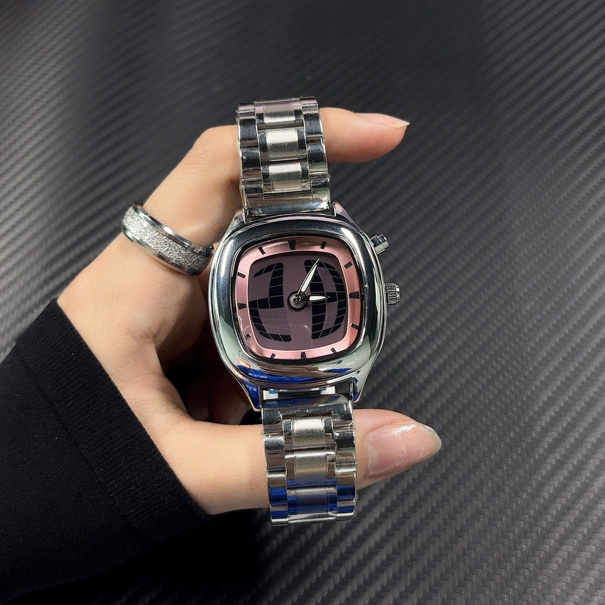 Retro Fashion Square Digital Second Display Quartz Wristwatch
