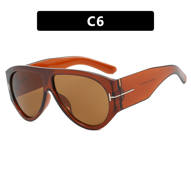 Aviator Sunglasses Women Oversize T-Shaped Frame