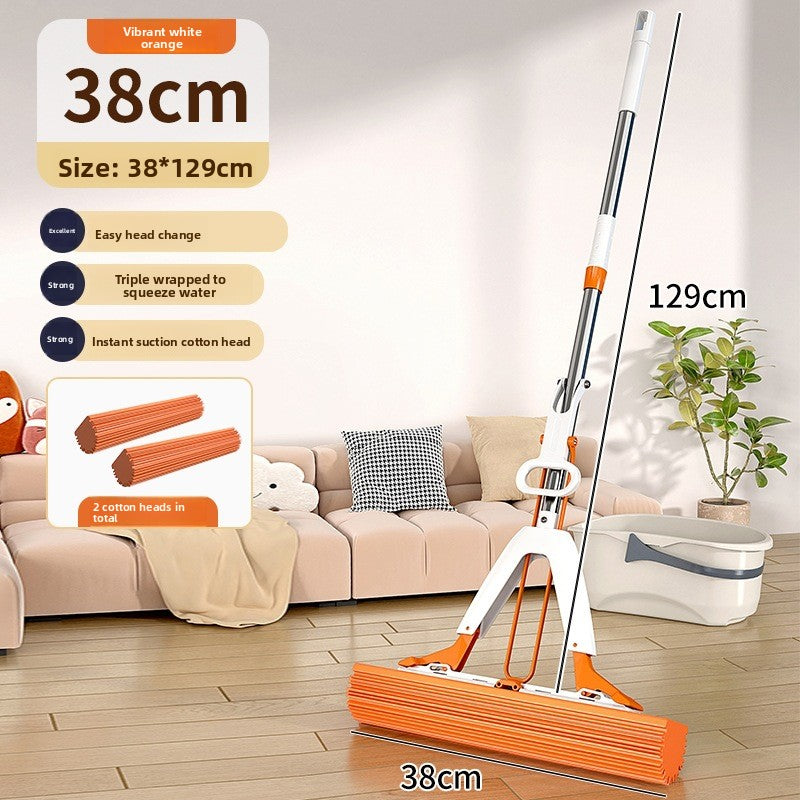 Foldable Sponge Mop with Stainless Steel Rod