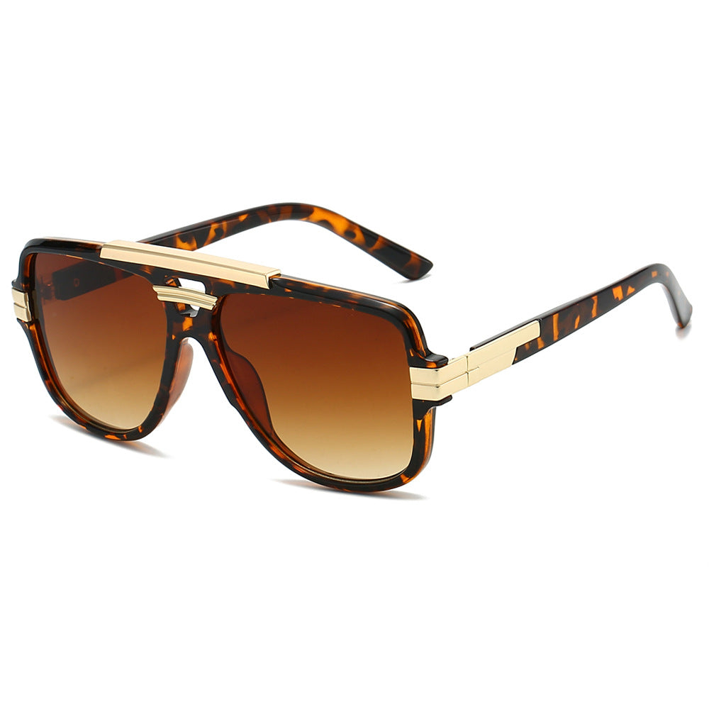 Retro Square Polarized Sunglasses Metal Frame