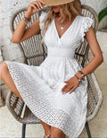 Lotus-leaf sleeve dress