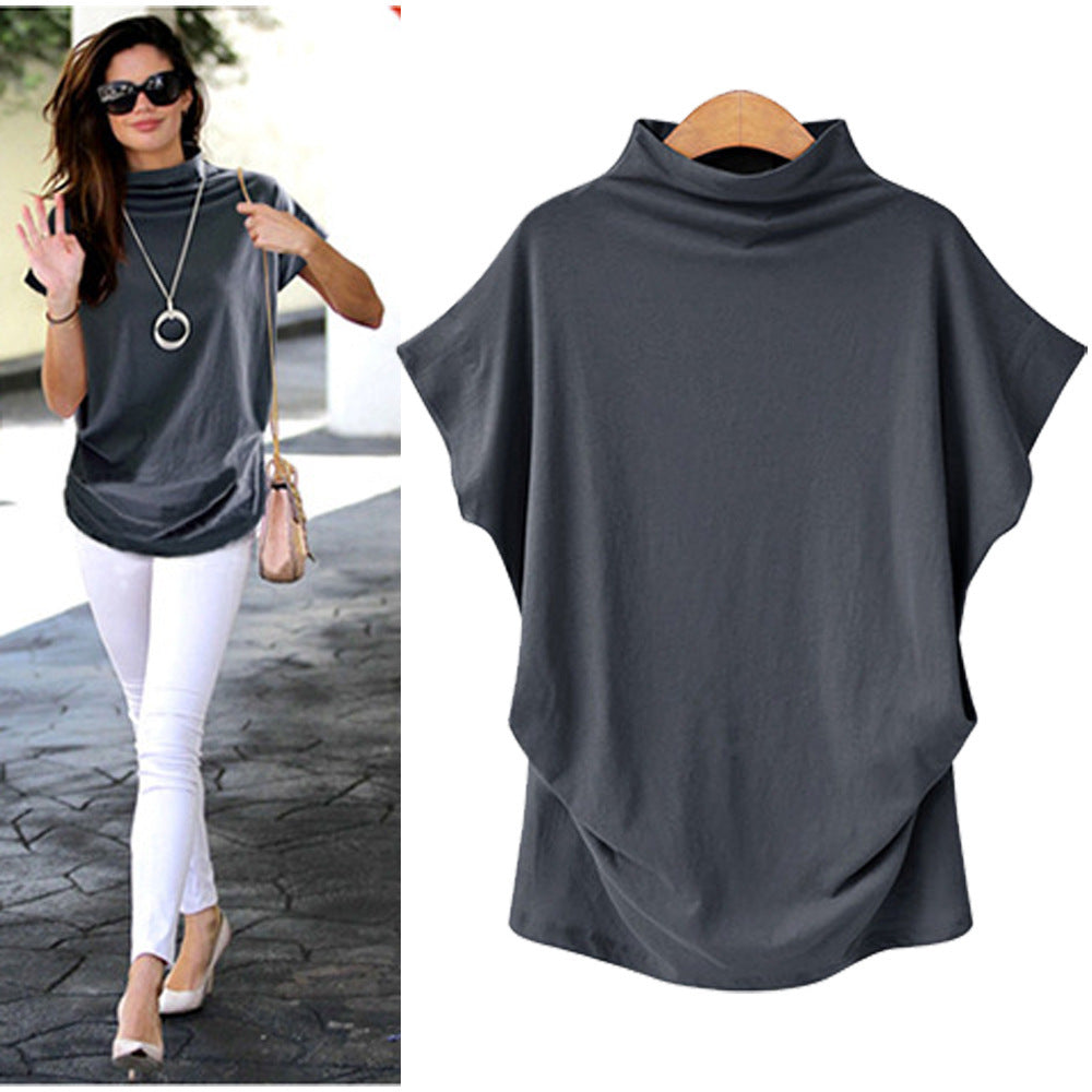 large size women's high collar top