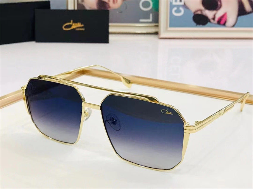 Metallic black full-frame glasses