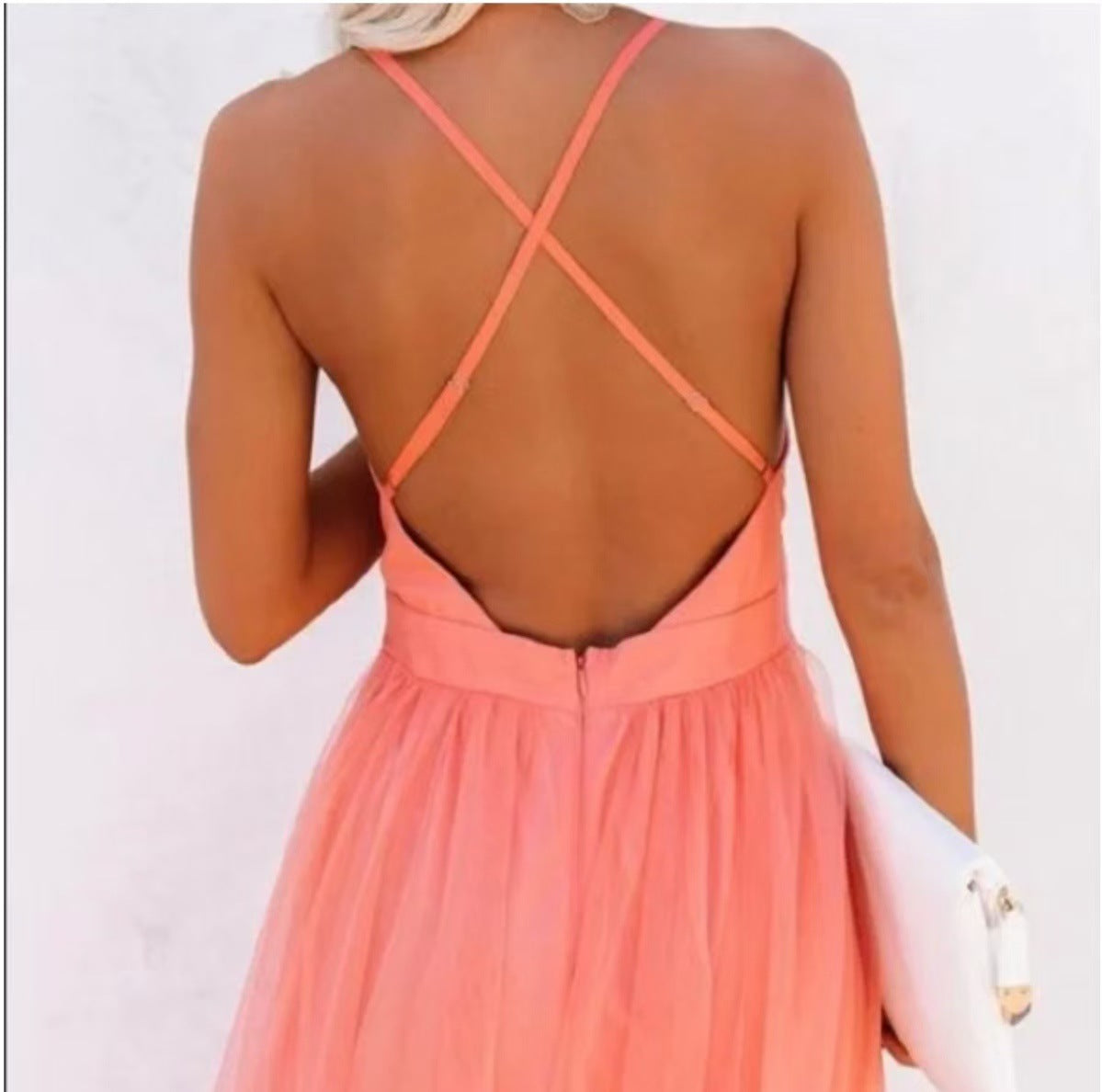 Womens Strapless V-Neck Dress