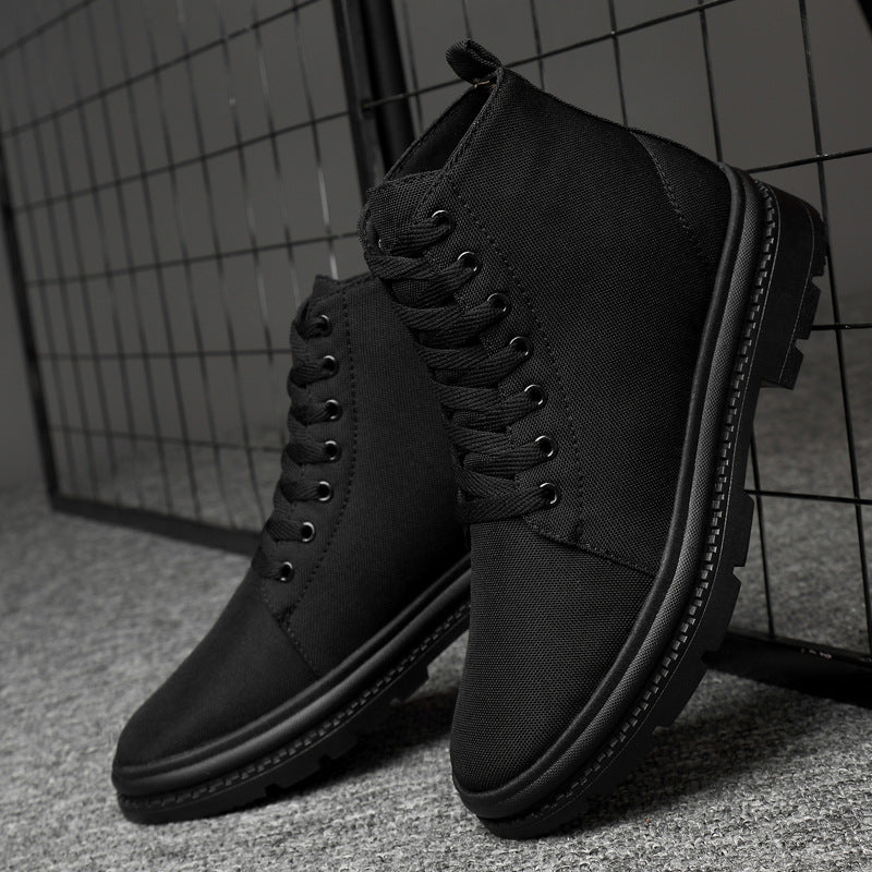 Mens Waterproof Canvas Shoes with Heightening Design