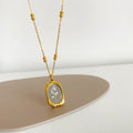 Magic Mirror Rose Titanium Steel Necklace