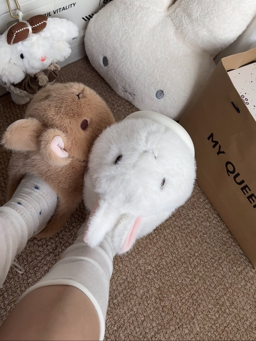 Women's winter indoor soft-soled warm plush slippers