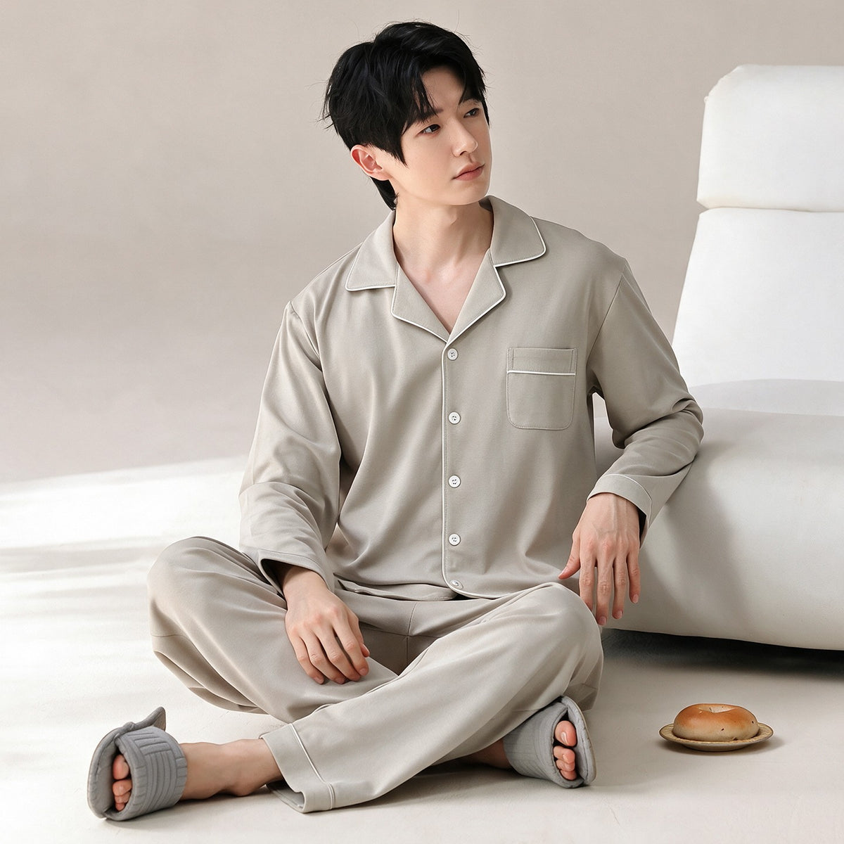 Men's 100% Pure Cotton Long-Sleeve Pajama
