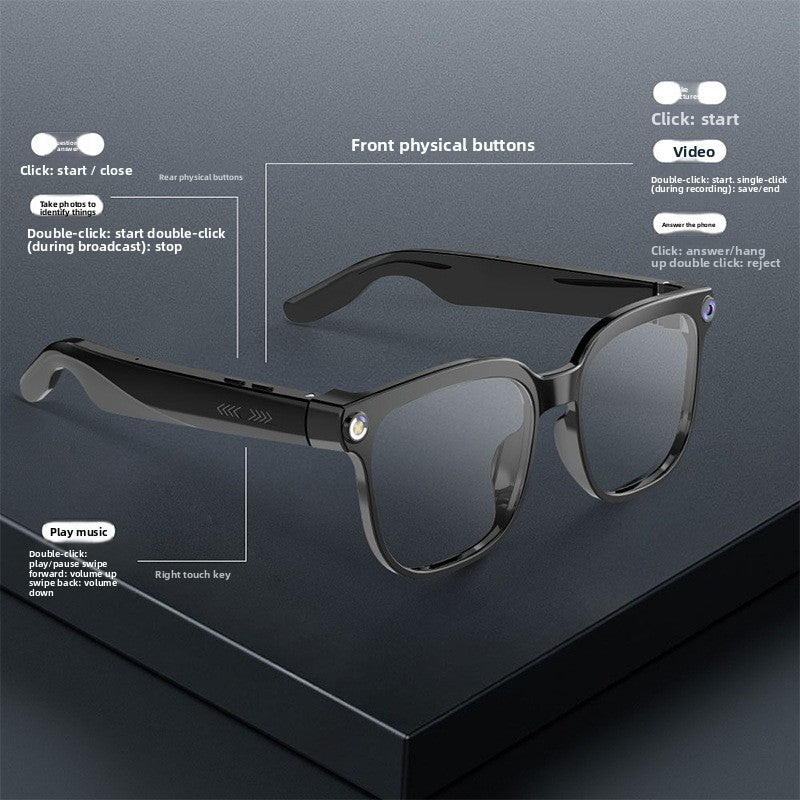 AI Smart Glasses with Camera and Bluetooth