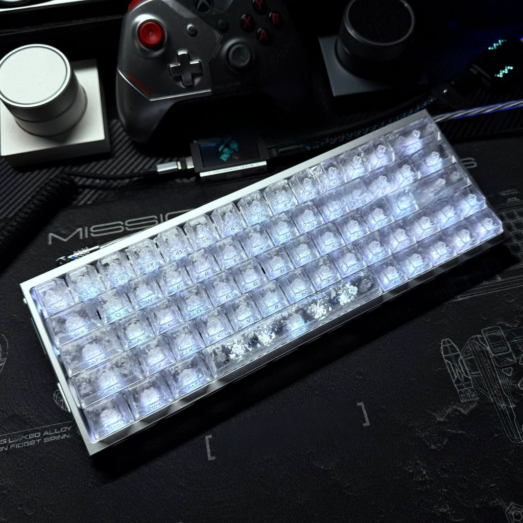 Ice Carbon Pattern PC Side Engraving Keycaps