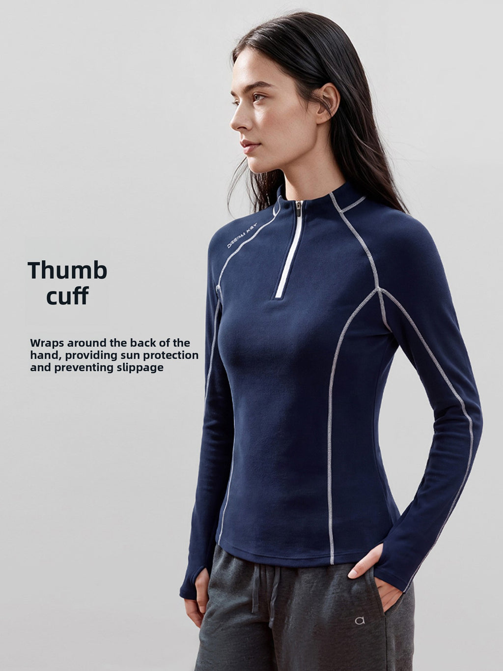 Women's Half-Zip Slim Fit Long Sleeve Yoga Top