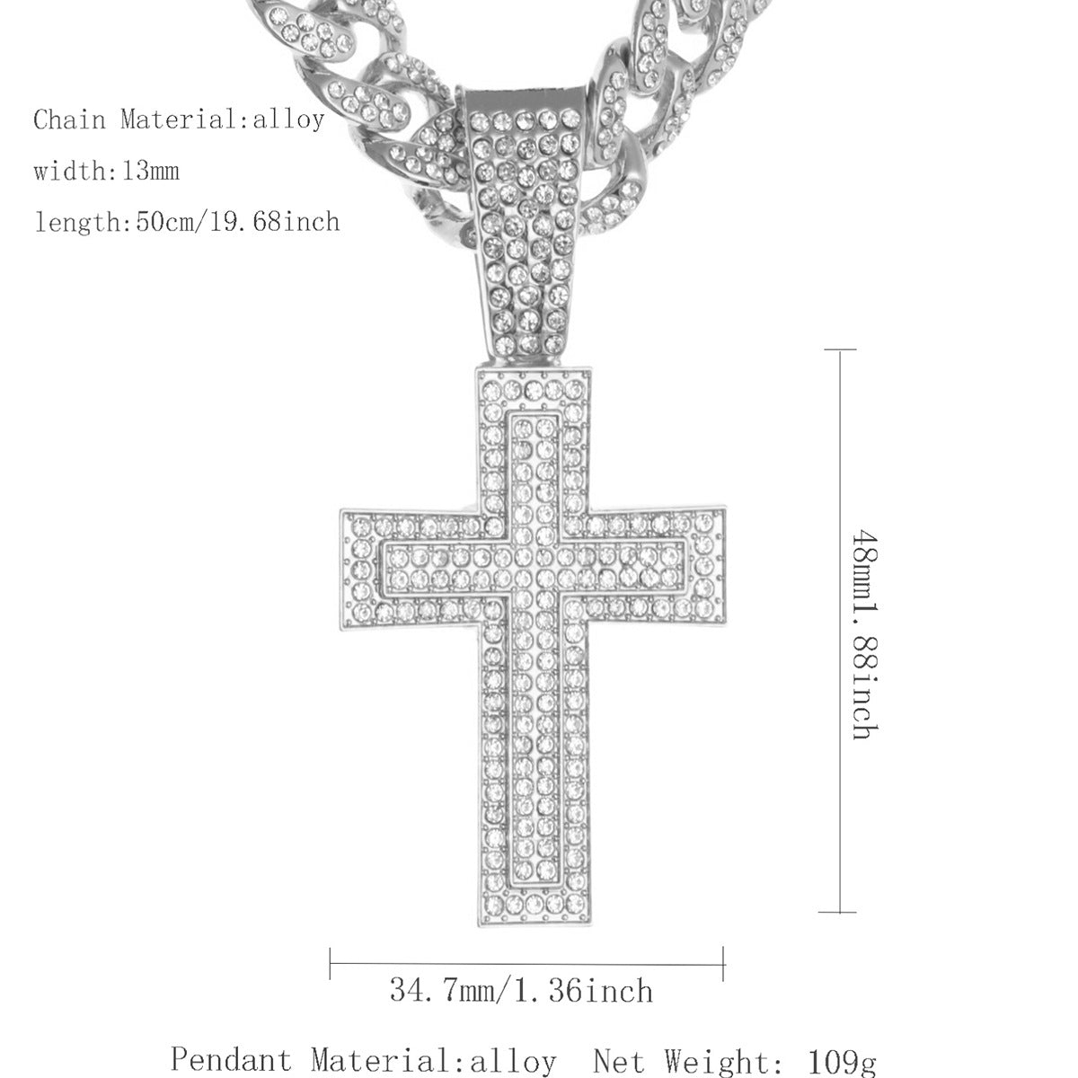 Cuban chain necklace pendant