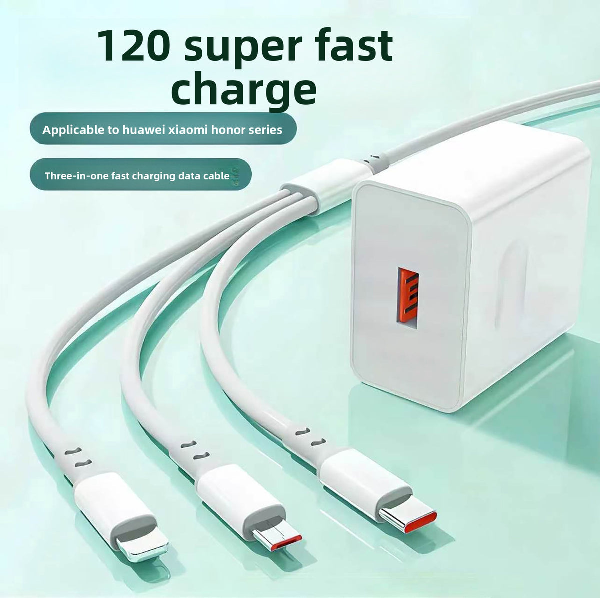 Compatible GaN Fast Charger with 3-in-1 Cable