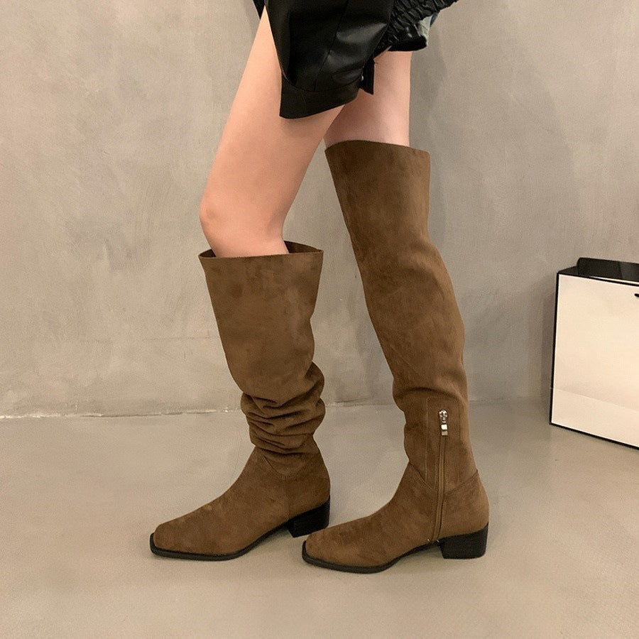 Womens Suede Over-the-Knee Boots