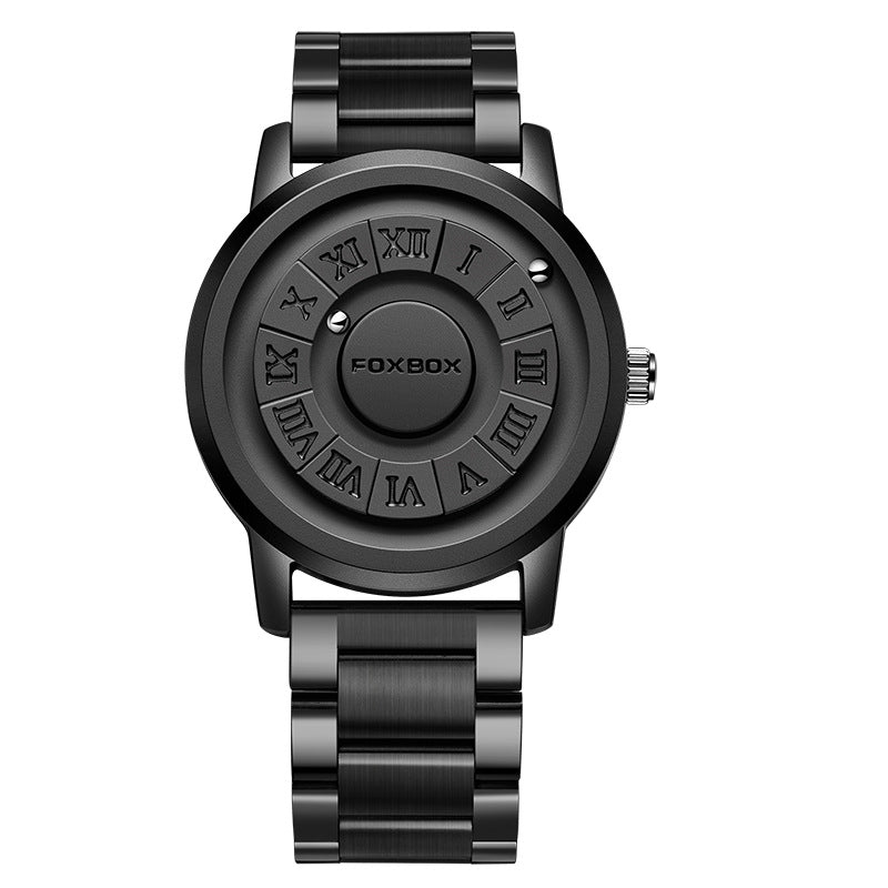 Magnetic Bead Non-Mirror Black Technology Sense Suspension Watch