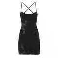 Open-work halter top mermaid dress