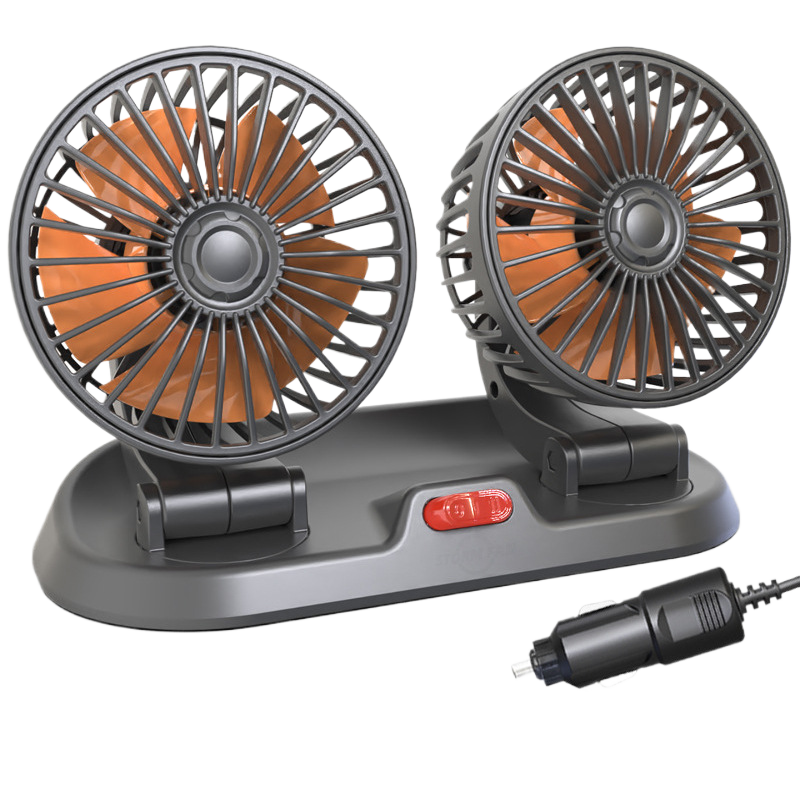 Multi-Head USB Car Fan with Dual Voltage Support