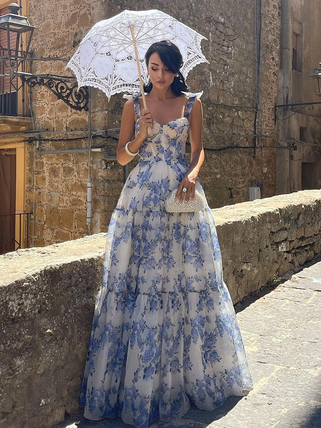 Cross-border New Spring and Summer Shoulder European and American Women's Fashion Organza Fairy Long Elegant Evening Dress dress
