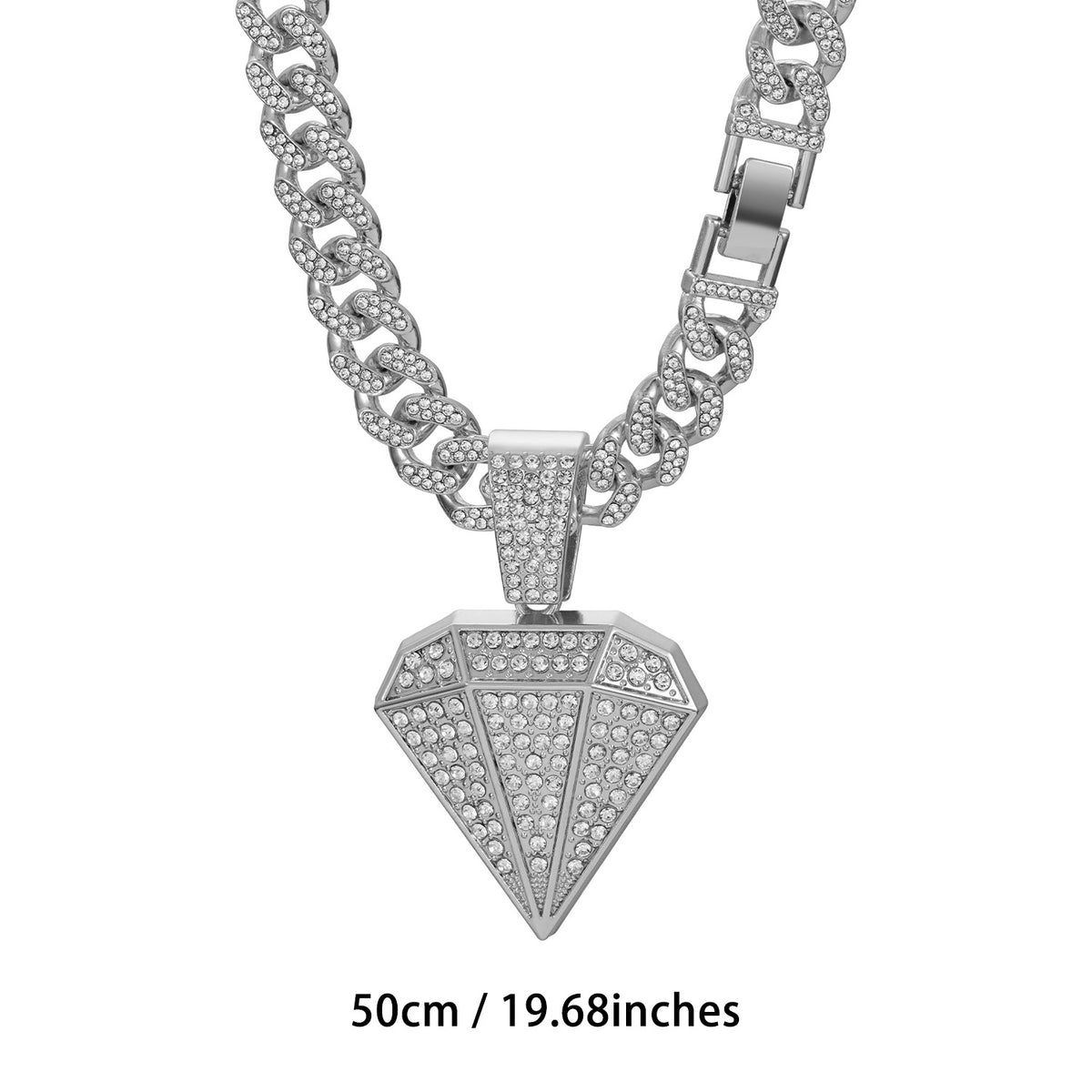 Double Layer Diamond Pendant Necklace