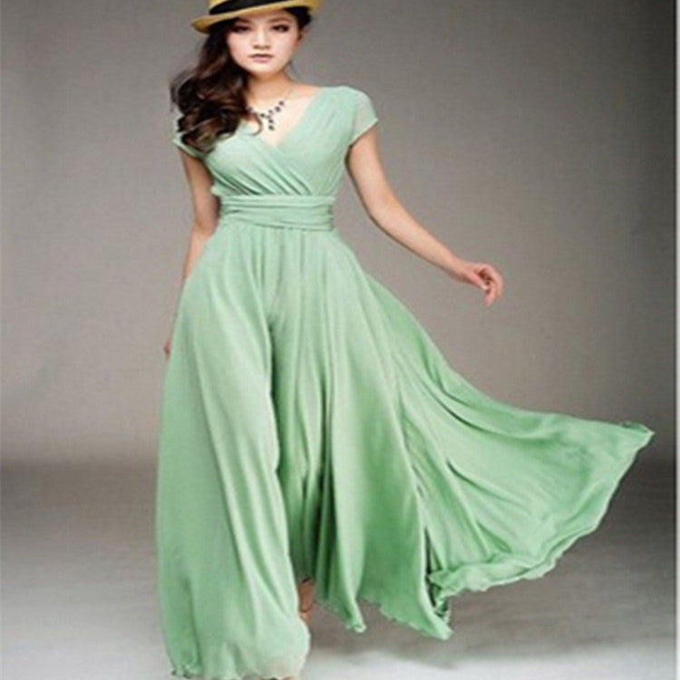 Bohemian V-Neck Chiffon Dress