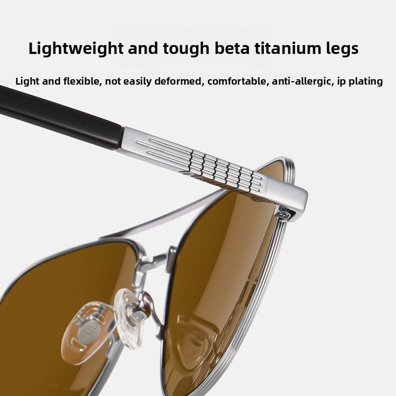 Titanium Alloy Pilot Sunglasses with UV400 Protection