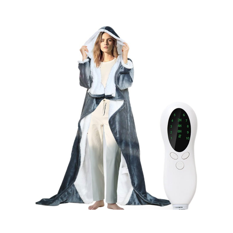 Wearable Electric Heating Blanket with Sleeves and Hood