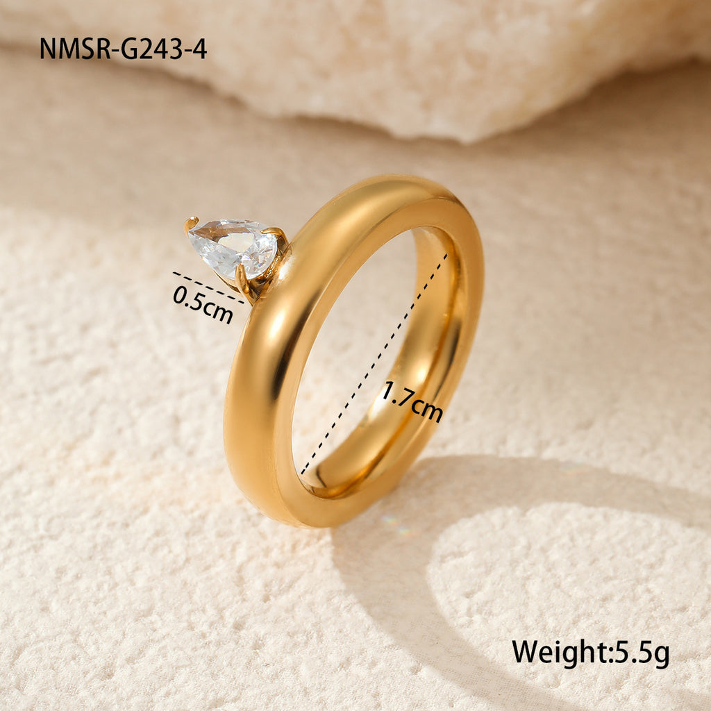 Stainless Steel Gold Plated Geometric Ring