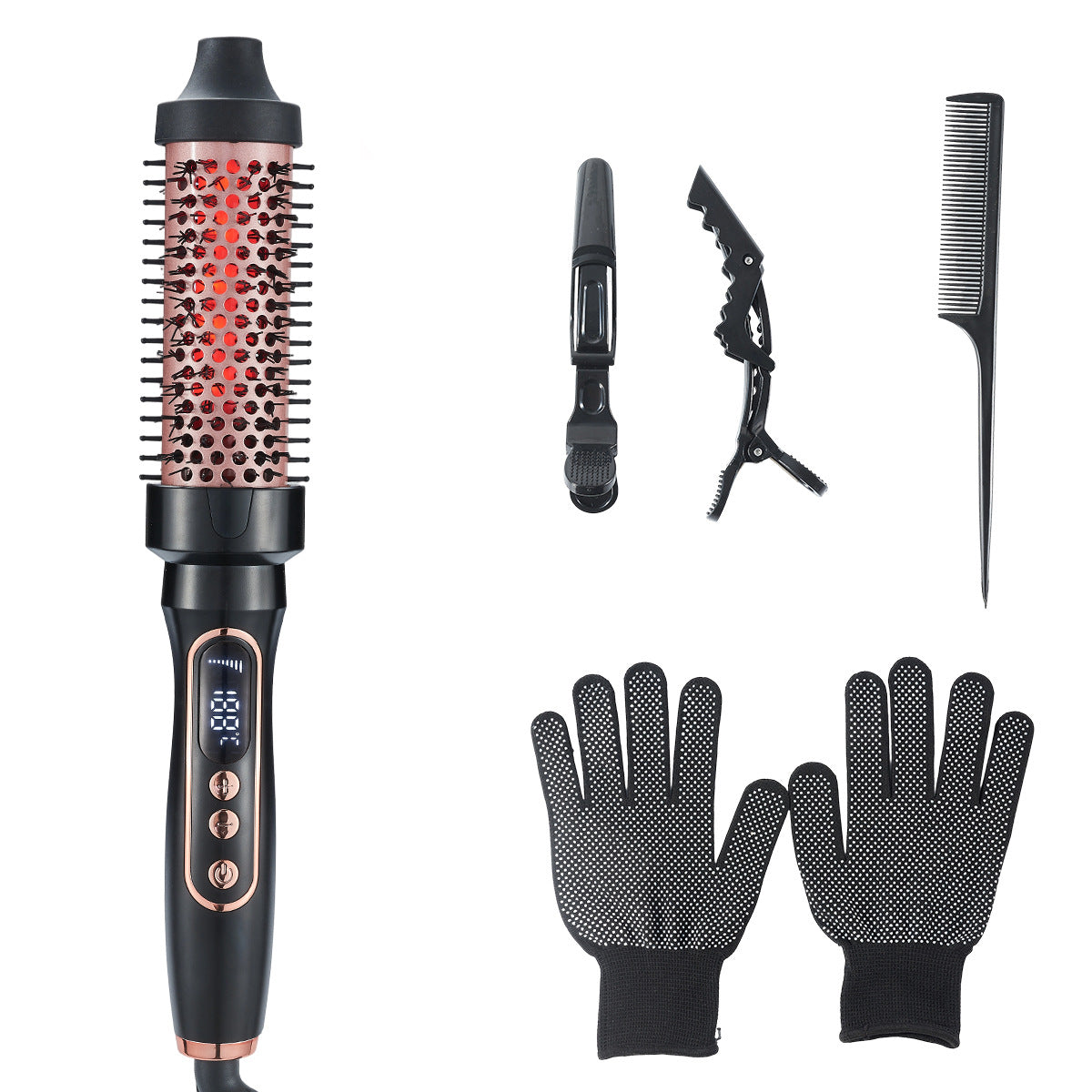 Infrared Hair Styling Comb Straightener Curler