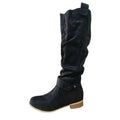 Low Heel Side Zipper Suede Boots