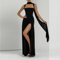 Elegant Backless Pleated Strap Dress